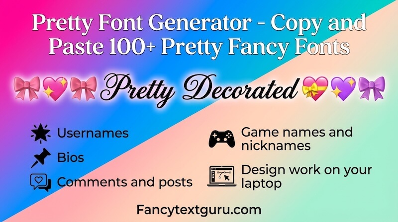 Pretty Font Generator Pretty Font Generator - Copy and Paste 100+ Pretty Fancy Fonts