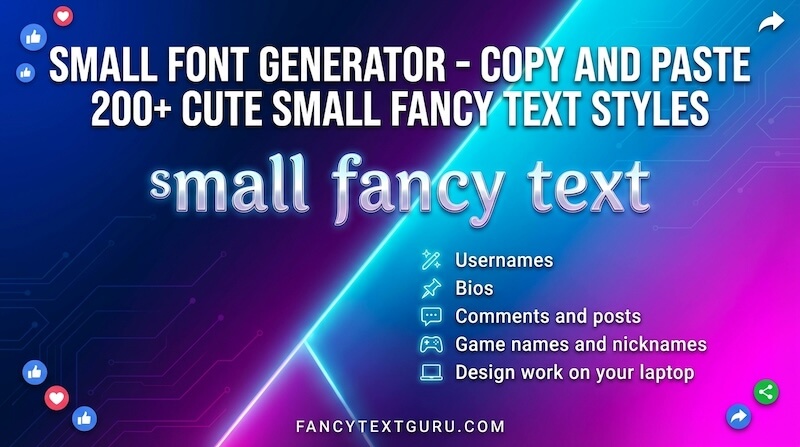 Small Font Generator - Copy and Paste 200+ Cute Small Fancy Text Styles Small Font Generator - Copy and Paste 200+ Cute Small Fancy Text Styles